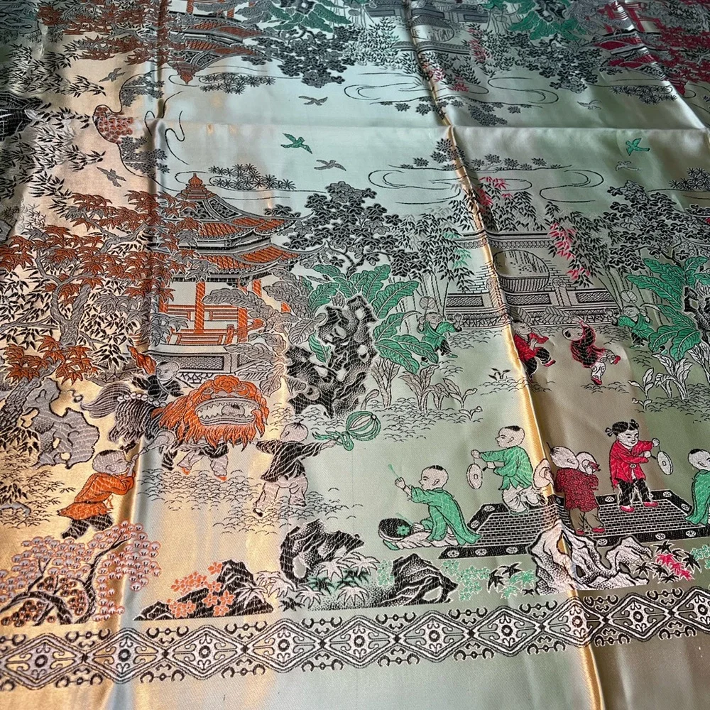 SALE! Chinese Colorful Silk Brocade Tapestry with Children Playing“Hangzhou”